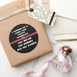 Sticker Rond 7 Mots Pour Un Mariage Long Et Heureux