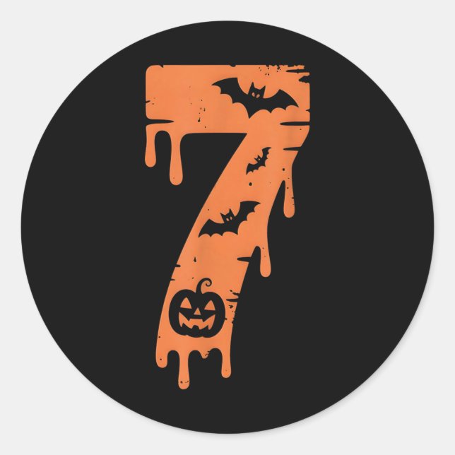 Sticker Rond 7 Number Meme 67 Six Seven Halloween  (Devant)