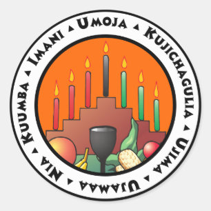 Sticker Rond 7 Principes de Kwanzaa