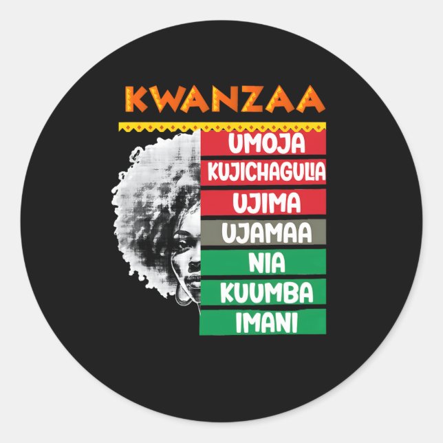 Sticker Rond 7 Principes De Kwanzaa4 (Devant)