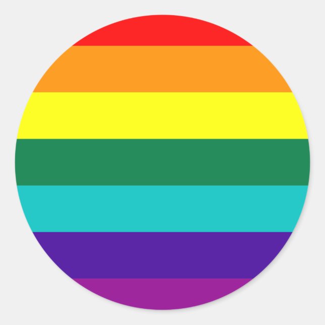 Sticker Rond 7-Stripe Rainbow Pride Flag (Devant)