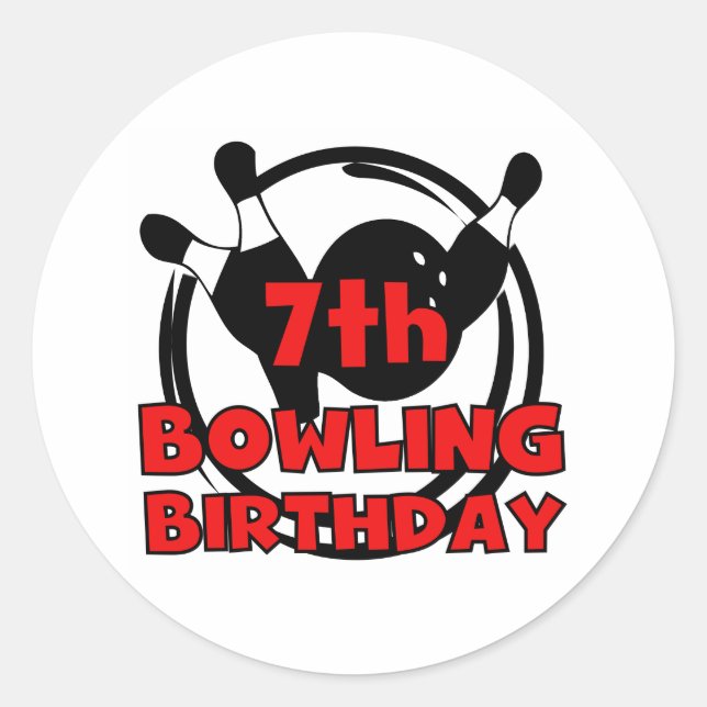 Sticker Rond 7e anniversaire de Bowling (Devant)