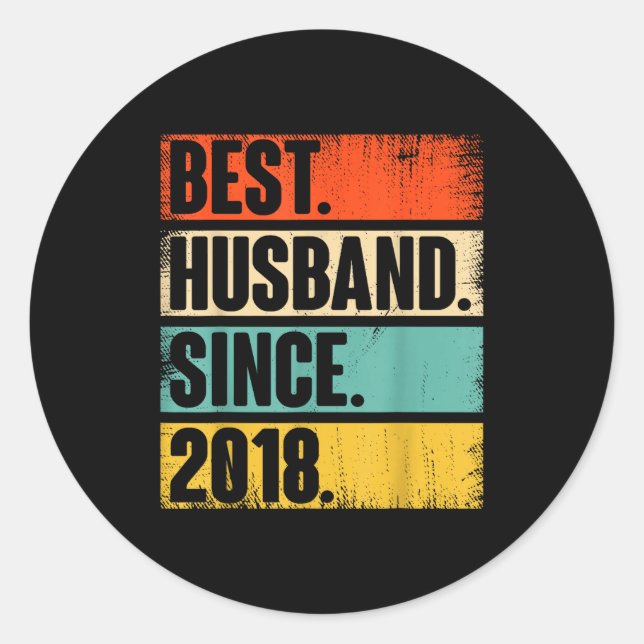 Sticker Rond 7e anniversaire de mariage pour lui mari (Devant)