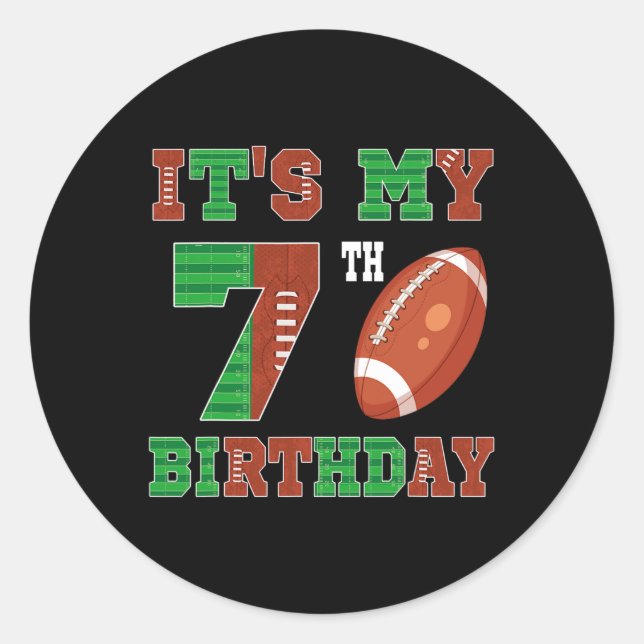 Sticker Rond 7e Anniversaire Football Thème 7 Anniversaire Foot (Devant)