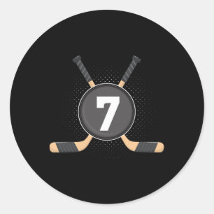 Sticker Rond 7e anniversaire Hockey sur glace 7 ans Anniversair