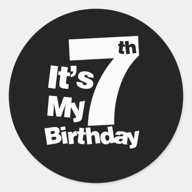 Sticker Rond 7e anniversaire Son 7 anniversaire Cadeau (Devant)