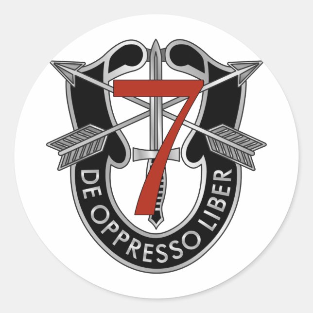 Sticker Rond 7e Cimier du Groupe des forces spéciales (Devant)