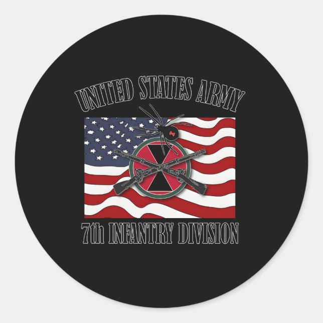 Sticker Rond 7E Division D'Infanterie Front (Devant)
