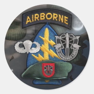 Sticker Rond 7e groupe des forces spéciales Green Berets nom St