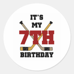 Sticker Rond 7ème anniversaire d'hockey
