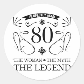 Sticker Rond 80e anniversaire pour les femmes