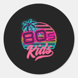 Sticker Rond 80s Enfants 1980 Vintage 80s Lover 80s Costume