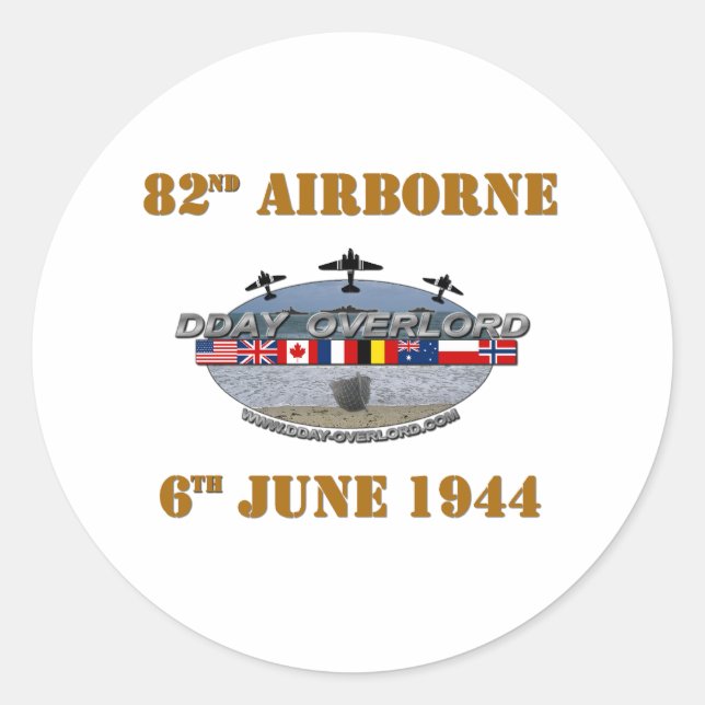 Sticker Rond 82nd Airborne Division 6th June 1944 (Devant)