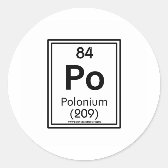 Sticker Rond 84 Polonium (Devant)
