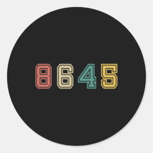 Sticker Rond 8645 Impeachment 45 Anti-Trump Hommes Femmes Démoc