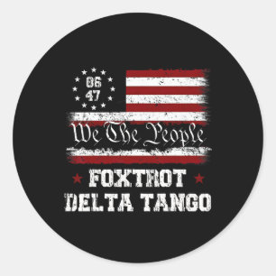 Sticker Rond 8647 Contre Trump Foxtrots Deltas Tangos Impeach 4