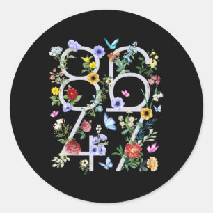 Sticker Rond 8647 Floral Boho Anti Trump subtil