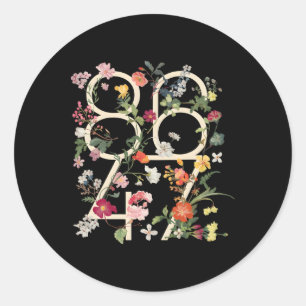 Sticker Rond 8647 Résiste à la subtile florale Foxtrot Delta Ta