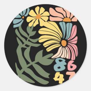 Sticker Rond 8647 Résiste à la subtile florale Foxtrot Delta Ta