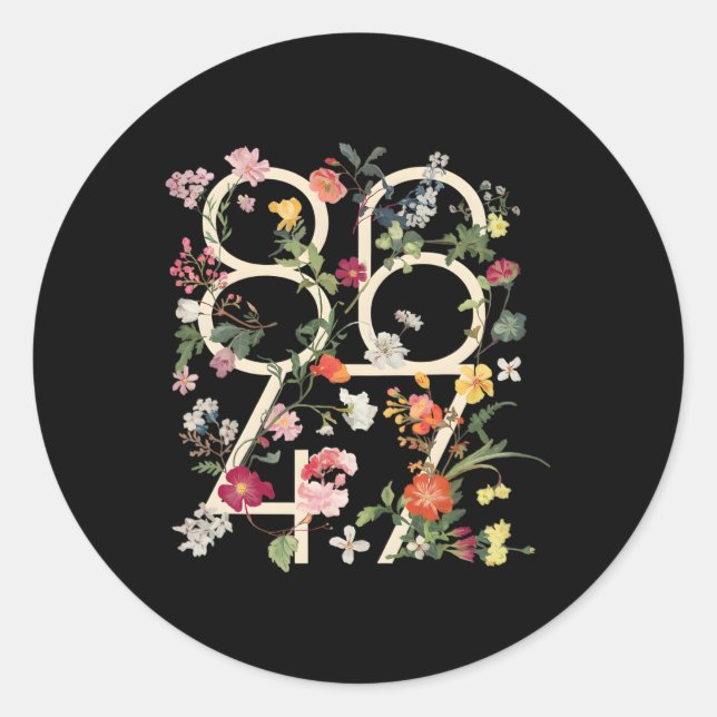 Sticker Rond 8647 Résister Subtil Floral Foxtrot Delta Tango Pr (Devant)
