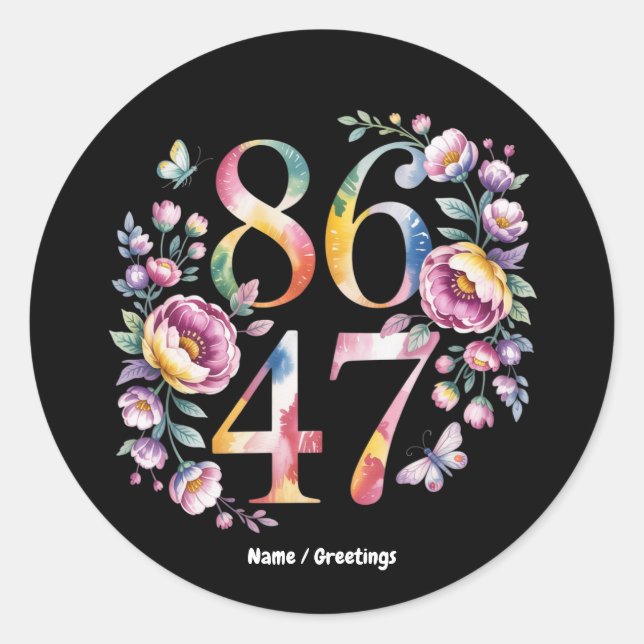 Sticker Rond 8647 Style Boho Floral Subtil Une Manifestation Pa (Devant)