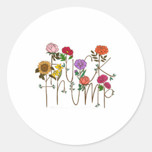 Sticker Rond 8647 Subtle Anti Trump 86 47 Floral Boho Style