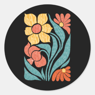 Sticker Rond 8647 Subtle Anti Trump Floral Boho