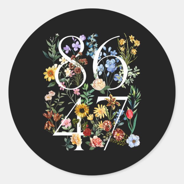Sticker Rond 8647 Subtle Anti Trump Floral Boho (Devant)