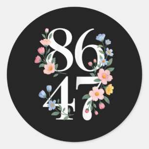 Sticker Rond 8647 Subtle Anti Trump Flower Floral Boho Vintage