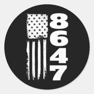 Sticker Rond 86 47 8647 Subtil Anti Trump