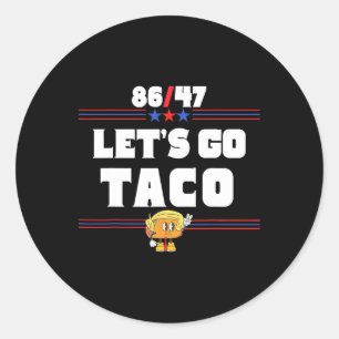 Sticker Rond 86 47 Allons Taco Us Drapeau 86 47 Patriotique Amu