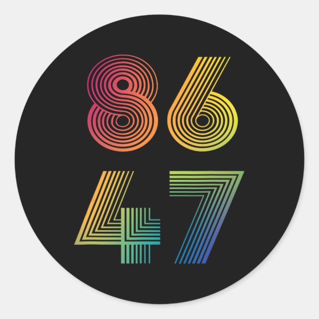 Sticker Rond 86 47 Anti Trump 8647 Impeach 47 Anti-Trump Presid (Devant)