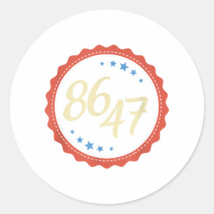 Sticker Rond 86 47 Anti Trump drôle