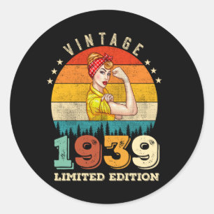 Sticker Rond 86 ans Anniversaire 1939 Vintage 86e anniversaire