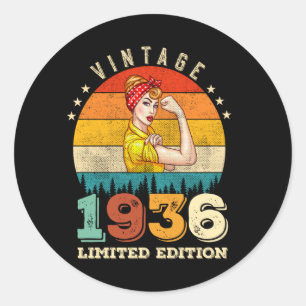 Sticker Rond 89 ans Anniversaire 1936 Vintage 89e anniversaire