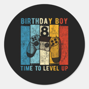 Sticker Rond 8 Anniversaire Garçon 8 Temps Pour Niveau 8e Bir