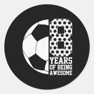 Sticker Rond 8 Ans De Football Enfants Amoureux 8e Anniversaire
