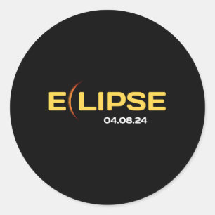 Sticker Rond 8 Avril 2024 Total Éclipse Solaire Parcours De Tot