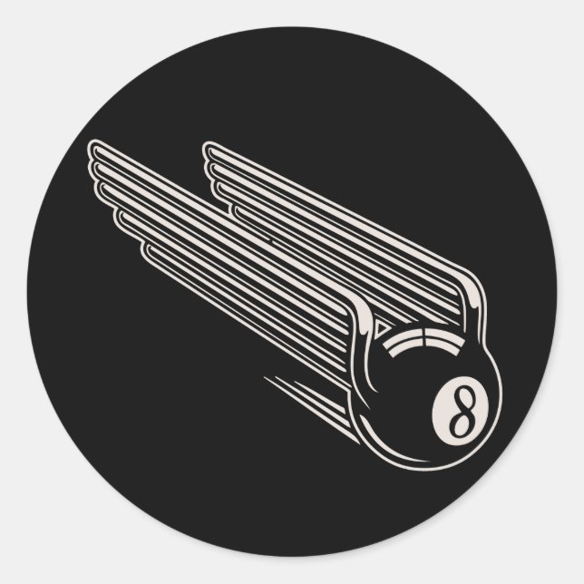 Sticker Rond 8-Ball - Aero Wings (Devant)