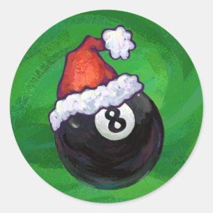 Sticker Rond 8 Ball Christmas Green