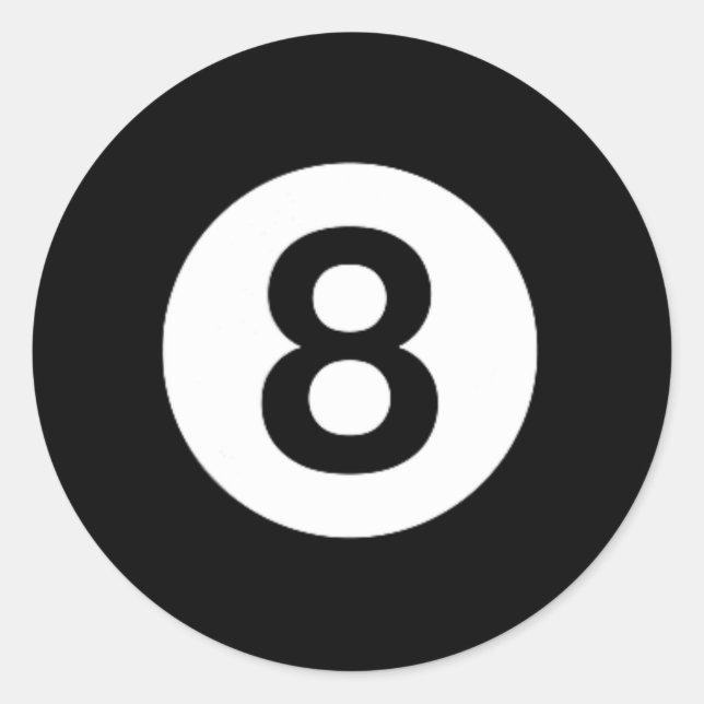 Sticker Rond 8 Billard Billard Billard Billard Costume de table (Devant)
