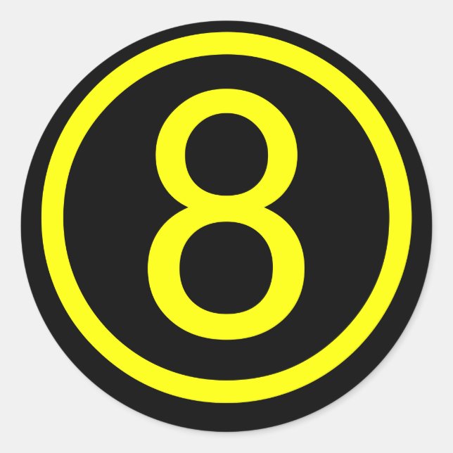 Sticker Rond 8 - numéro huit (Devant)