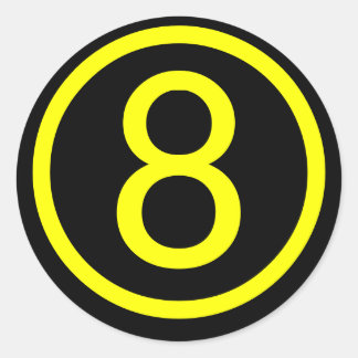 Sticker Rond 8 - numéro huit