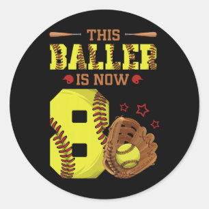 Sticker Rond 8e anniversaire softll Ce Ller a maintenant huit 8