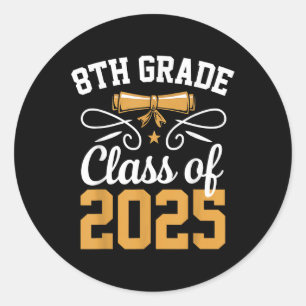 Sticker Rond 8e Grade Cl De 2025 Graduate Student School Gradu