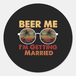 Sticker Rond 8y5d Vintage Bière Me Je Me Marie Bacheloret
