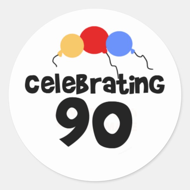 Sticker Rond 90 ans de fête (Devant)