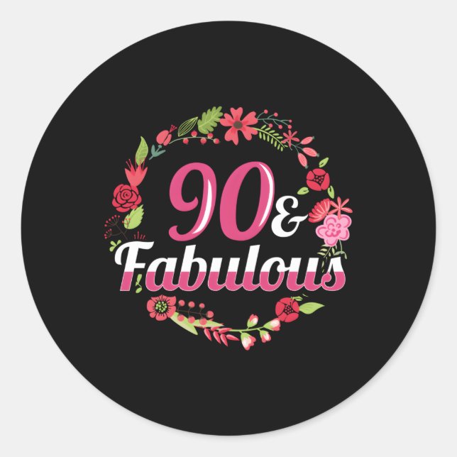 Sticker Rond 90E 90 Et Fabuleux (Devant)