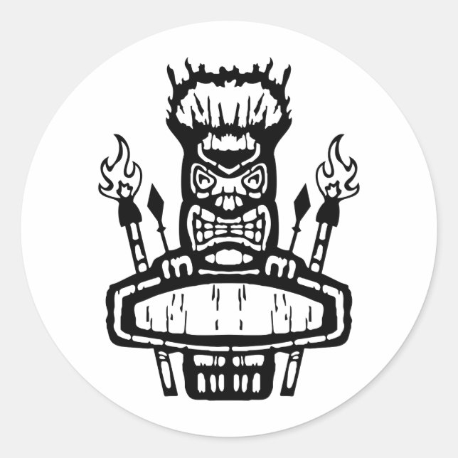 Sticker Rond 9213032011 Tiki (Rocker & Kustom) (Devant)