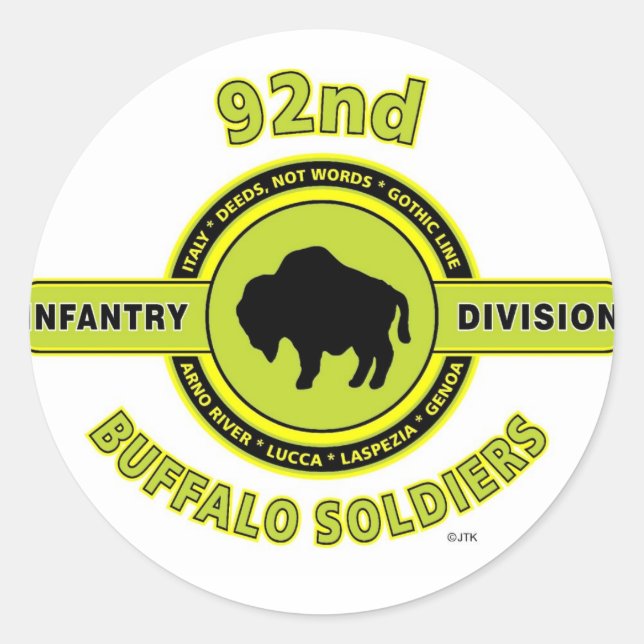 Sticker Rond 92e division d'infanterie "Soldats de Buffalo" Deu (Devant)